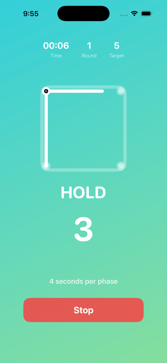 Box Breathing active session